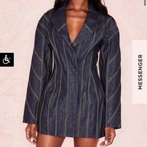 House of CB Dark Denim Sculpted Jacket Dress